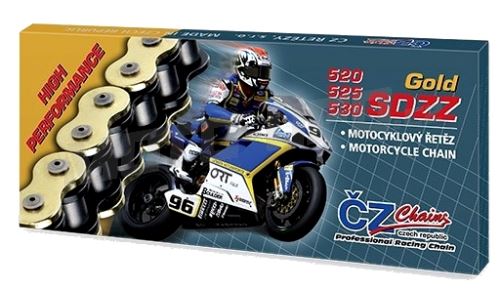 ČZ řetěz 520 SDZZ zlatý 108čl. těsněný/ x kroužkový
