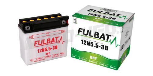 Baterie 12V, 12N5.5-3B, 5,8Ah, 44A, konvenční 135x60x130, FULBAT (vč. balení elektrolytu)