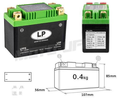 LP baterie lithiová LFP5 12V/4-5Ah (KTM, HUSGVARNA)