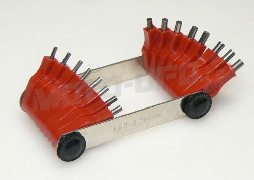 Měrky na trysky 1,5 – 3 mm, 16 pinů