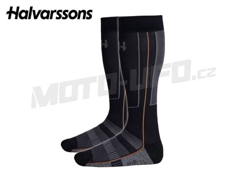 HALVARSSONS funkční ponožky do moto bot Cool Sock Black/Brown