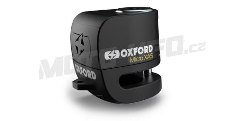 Zámek kotoučové brzdy Micro XA5, OXFORD (integrovaný alarm, černý, průměr čepu 5,5 mm)