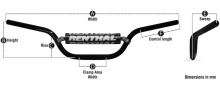RENTHAL řidítka 28,6mm FATBAR 604-01 černé (tvar RC, CR/CRF 04-18, KX/ KXF 06-20) (1)