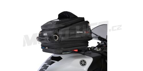 Tankbag na motocykl Q15R QR, OXFORD (černý, s rychloupínacím systémem na víčka nádrže, objem 15 l)