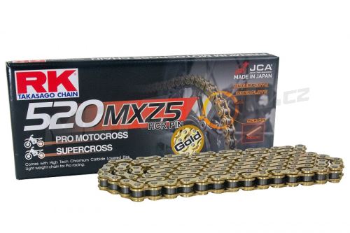 RK řetěz 520 MXZ5 gold 120čl. netěsněný/ bezkroužkový