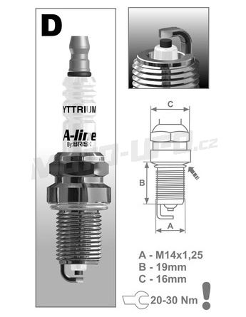 Zapalovací svíčka A-line 14 řada A-line , BRISK - Česká Republika