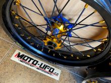 EXCEL G2 ProSeries zakázková supermoto kola KTM/HUSQVARNA/GASGAS černá/zlatá/modrá - sada (3)
