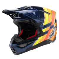 Přilba SUPERTECH S-M10 edice TROY LEE DESIGNS, ALPINESTARS (modrá perleť/oranžová fluo/žlutá/červená) 2026