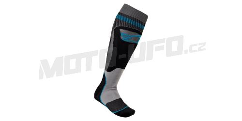 Ponožky MX PLUS-1, ALPINESTARS (černá/tyrkysová, vel. S)