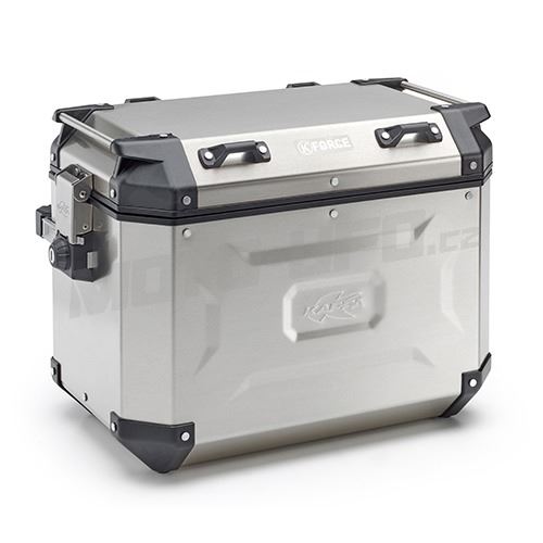 Boční kufr K-FORCE - pravý, KAPPA (48l, stříbrný hliník, 49,5x38,7x30,6 cm)