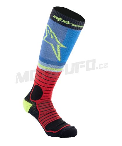 Ponožky MX PRO, ALPINESTARS (černá/červená fluo/žlutá fluo/modrá) 2025