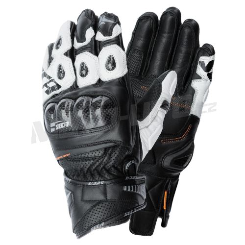 SECA rukavice Trackday Short černo/bílé