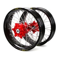 HAAN WHEELS supermoto kola s cush drive KTM 690/HUSQVARNA 701/GASGAS 700 17x3,50, 17x5,00, černá/červená - sada