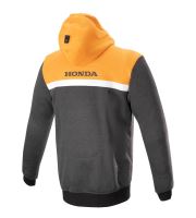Bunda CHROME STREET HOODIE HONDA kolekce, ALPINESTARS (černá/šedá/oranžová) (1)