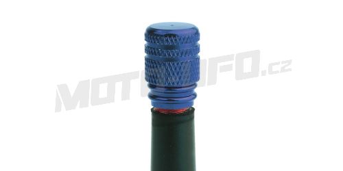 Kovové čepičky ventilků, OXFORD (modrý elox, pár)