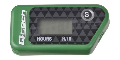 Měřič motohodin bezdrátový s nulovatelným počítadlem, Q-TECH (zelený)