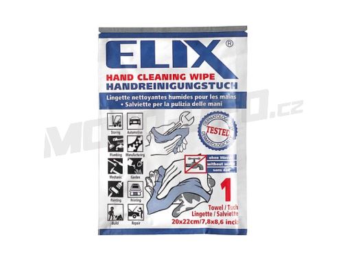 ELIX - vlhčená utěrka (20x22 cm) na čištění rukou, balení 1 ks
