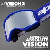 Brýle VISION 3 WORDMARK, ALPINESTARS (žlutá fluo, zrcadlové stříbrné plexi) 2027 (4)