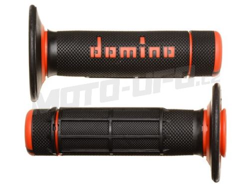Gripy A020 (offroad) délka 118 mm, DOMINO (černo-oranžové)