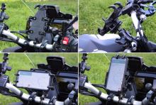 SEFIS držák telefonu / navigace GRAB ABS s antiotřesovým adaptérem - uchycení na řidítka i pod zrcátko (4)