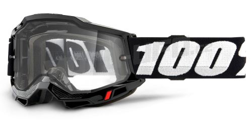 ACCURI 2, 100% Enduro Moto brýle černé, čiré Dual plexi