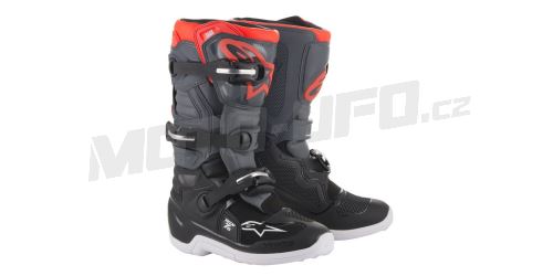 Boty TECH 7 S, ALPINESTARS, dětské (černá/šedá/oranžová fluo) 2025