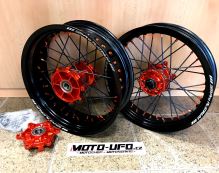 SMPRO PLATINUM zakázková supermoto kola s cush drive KTM 690/HUSQVARNA 701/GASGAS 700 černá/oranžová - sada