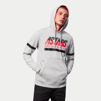 Mikina CLUB HOODIE, ALPINESTARS (šedá/černá/červená) (6)
