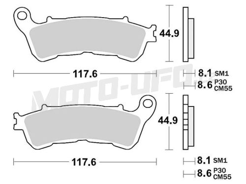 Brzdové destičky, BRAKING (semi-metalická směs SM1) 2 ks v balení