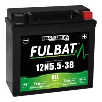 Baterie 12V, 12N5.5-3B GEL, 12V, 5.5Ah, 70A, bezúdržbová GEL technologie 135x60x130 FULBAT (aktivovaná ve výrobě)