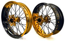 EXCEL G2 ProSeries zakázková supermoto kola KTM/HUSQVARNA/GASGAS půlené ráfky zlatá/černá - sada