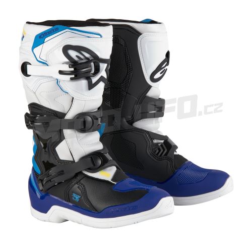 Boty TECH 3S YOUTH, ALPINESTARS, dětské (bílá/černá/modrá) 2025