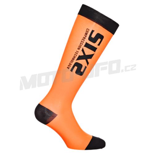 SIXS RS kompresní podkolenky černá/oranžová, černá/oranžová