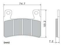 Brzdové destičky, NISSIN (semi-metalická směs) 2 ks v balení