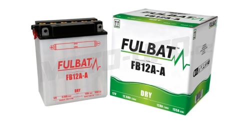 Baterie 12V, YB12A-A, 12Ah, 155A, konvenční 134x80x160, FULBAT (vč. balení elektrolytu)