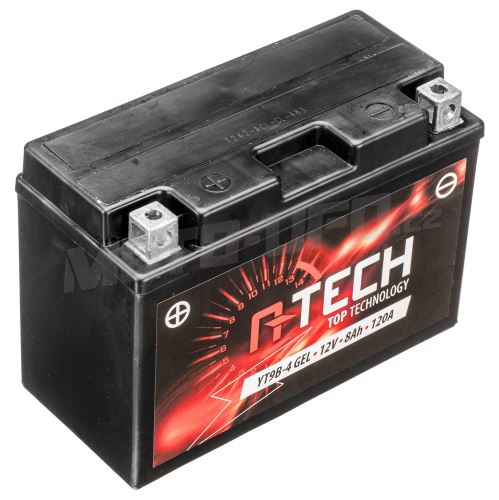 Baterie 12V, YT9B-4 GEL, 8Ah, 120A, bezúdržbová GEL technologie 150x68x105, A-TECH (aktivovaná ve výrobě)