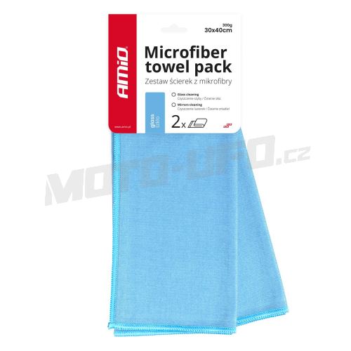 Ručník z mikrovlákna pro čištění skel 40x30 cm, 300 g (sada 2 ks)