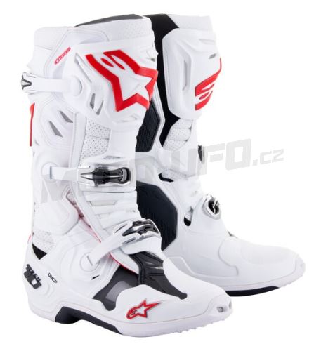 Boty TECH 10 SUPERVENTED, ALPINESTARS, perforované (bílá/červená/černá) 2025