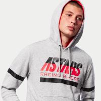 Mikina CLUB HOODIE, ALPINESTARS (šedá/černá/červená) (7)