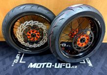 EXCEL G2 ProSeries zakázková supermoto kola KTM/HUSQVARNA/GASGAS černá/oranžová - sada (3)