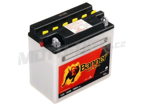 Baterie 12V, YB16B-A1, 16Ah, 180A, BANNER Bike Bull 160x90x161