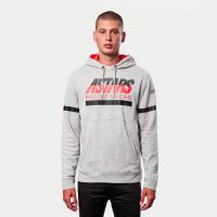 Mikina CLUB HOODIE, ALPINESTARS (šedá/černá/červená) (1)