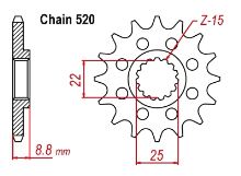 SUPERSPROX 1901-14 zubů, řetězové kolečko KTM, BETA, HUSABERG, GAS GAS, HUSQVARNA oranžové (1)