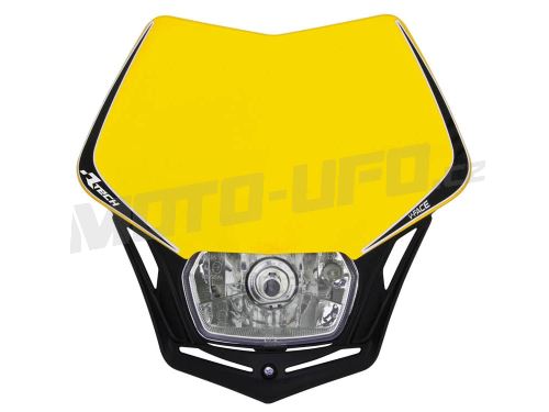 UNI přední maska včetně světla V-Face, RTECH (žluto-černá)