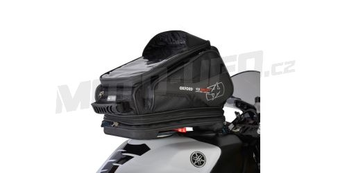 Tankbag na motocykl Q30R QR, OXFORD (černý, s rychloupínacím systémem na víčka nádrže, objem 30 l)
