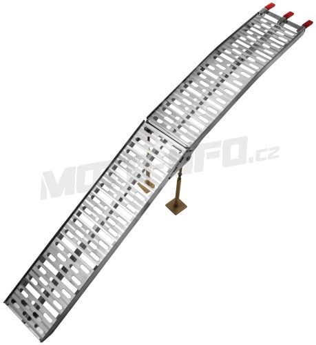 Nájezdová rampa HD - skládací - hliníková (s podpěrou), Q-TECH (max. nosnost 340 kg, 1 ks)