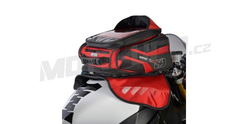 Tankbag na motocykl M30R, OXFORD (černý/červený, s magnetickou základnou, objem 30 l)