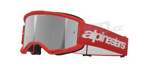 Brýle VISION 3 WORDMARK, ALPINESTARS (červená, zrcadlové stříbrné plexi) 2027