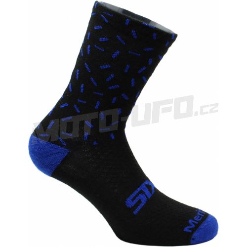 SIXS Merinos ponožky černá/modrá
