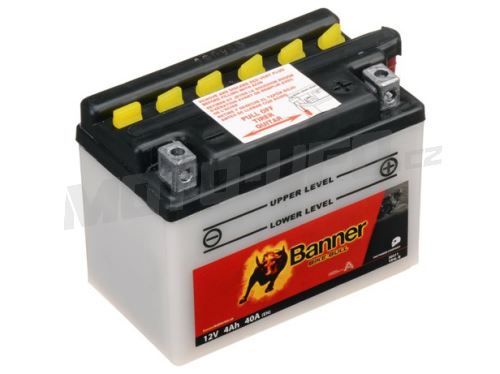 Baterie 12V, YB4L-B, 4Ah, 40A, BANNER Bike Bull 120x70x92